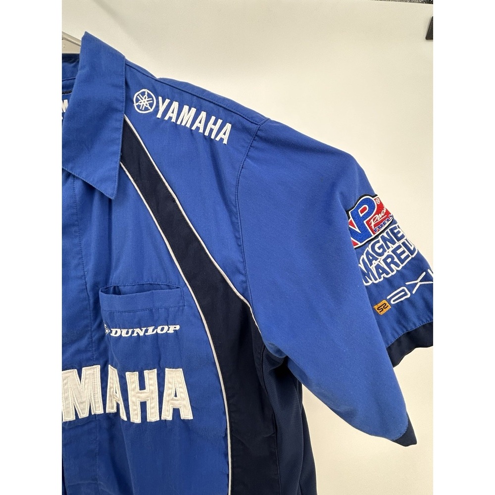 JH Design Yamaha Racing Pit Crew Button Up Shirt XL Embroidered Emblems - Picture 5 of 16